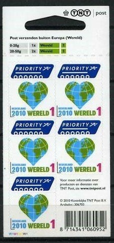 2010 Vel Buiten Europa priority hart globe 2743 postfris, Verzenden, Na 1940, Postfris
