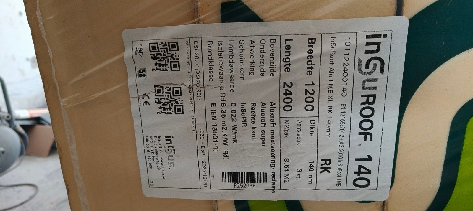 Nieuwe PIR isolatieplaten 140mm dik, RD 6.0, Ophalen, Dakisolatie, 12 cm of meer, Nieuw