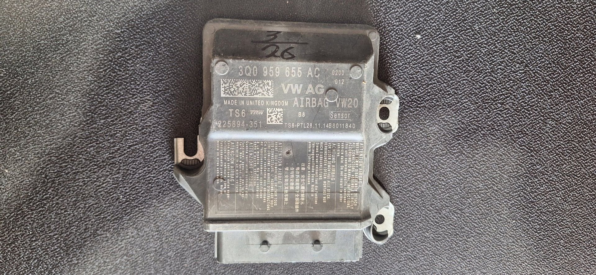Originele Airbag Stuurmodule Computer Sensor VW Golf 7 Passa, Gebruikt, -, Volkswagen, -