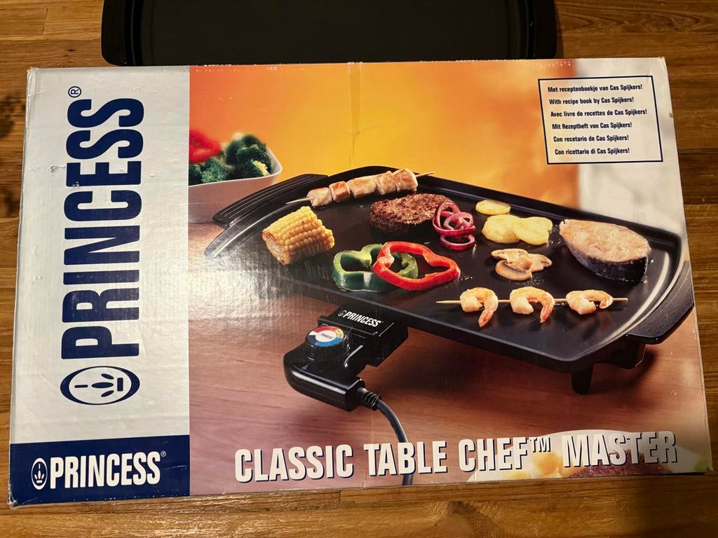 Princess Classic Table Chef Master bakplaat gourmet, Witgoed en Apparatuur, Gourmetstellen, Ophalen, Gebruikt, 4 t/m 7 personen