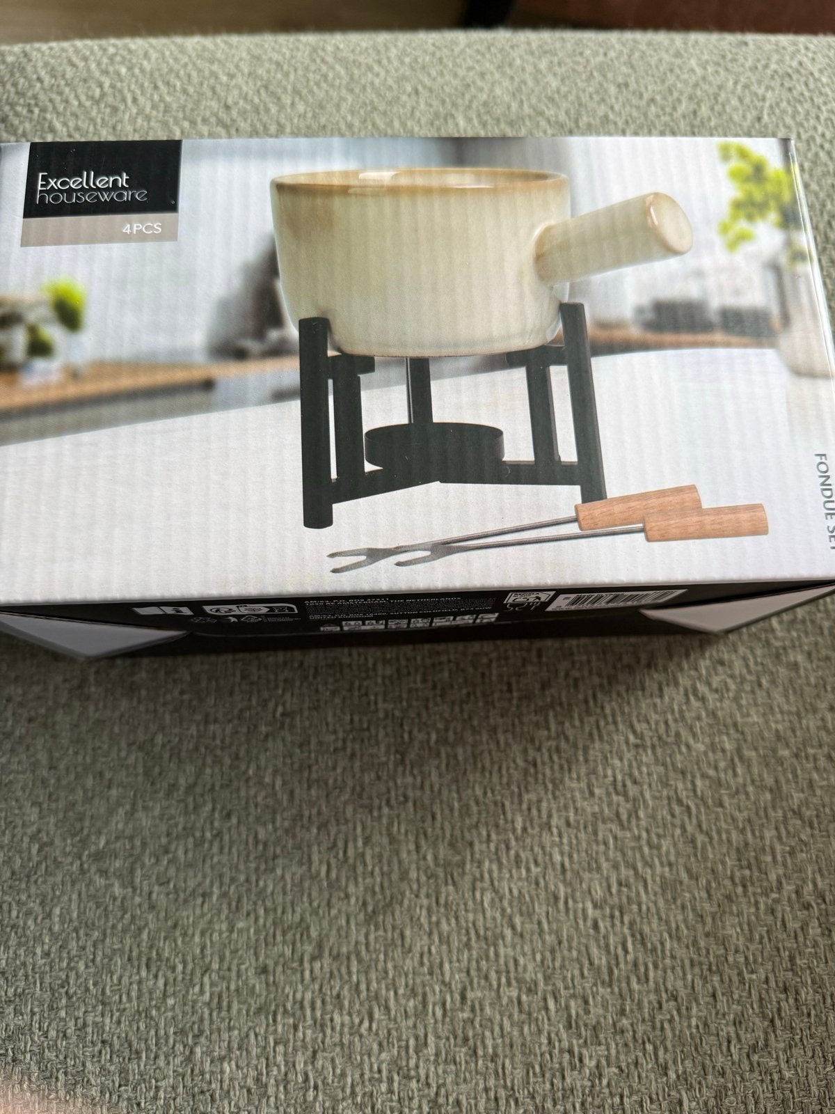 Excellent Houseware Fondueset 4-delig, Witgoed en Apparatuur, Ophalen of Verzenden, Nieuw, Waxinelicht, Fondueset