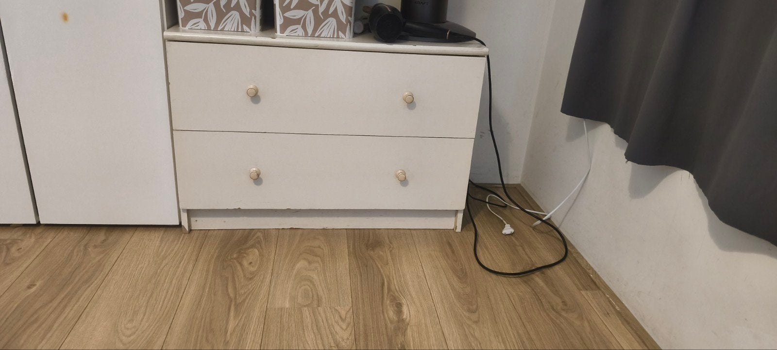 Ladekast met 2 lades - Crème wit, Huis en Inrichting, Gebruikt, 1 of 2 laden, Eenvoudig, Functioneel, Minder dan 100 cm