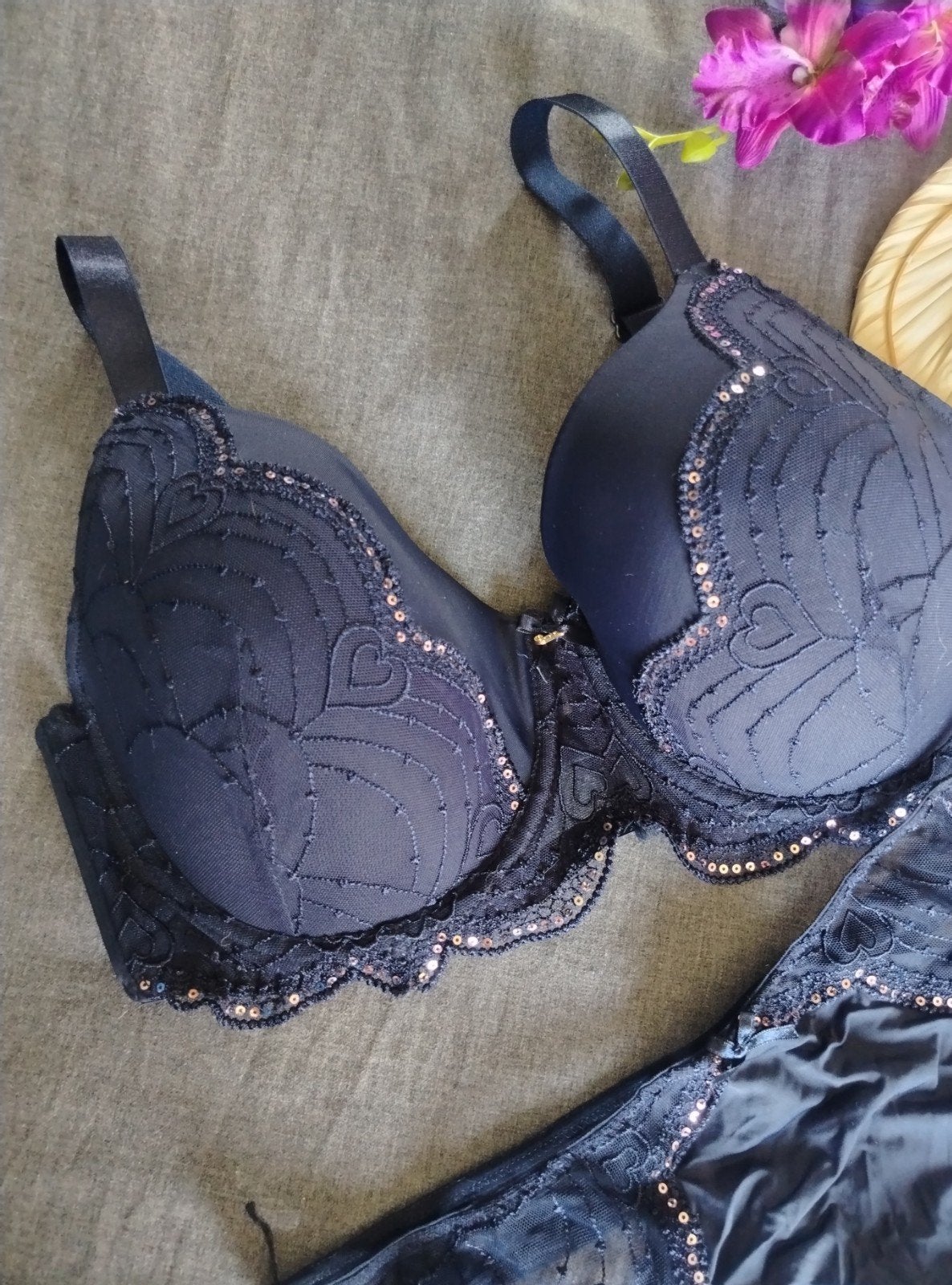Elegant marine blauw Lingerie Setje met Pailletten 95 E / L, Kleding | Dames, Ondergoed en Lingerie, Onbekend, Ophalen of Verzenden