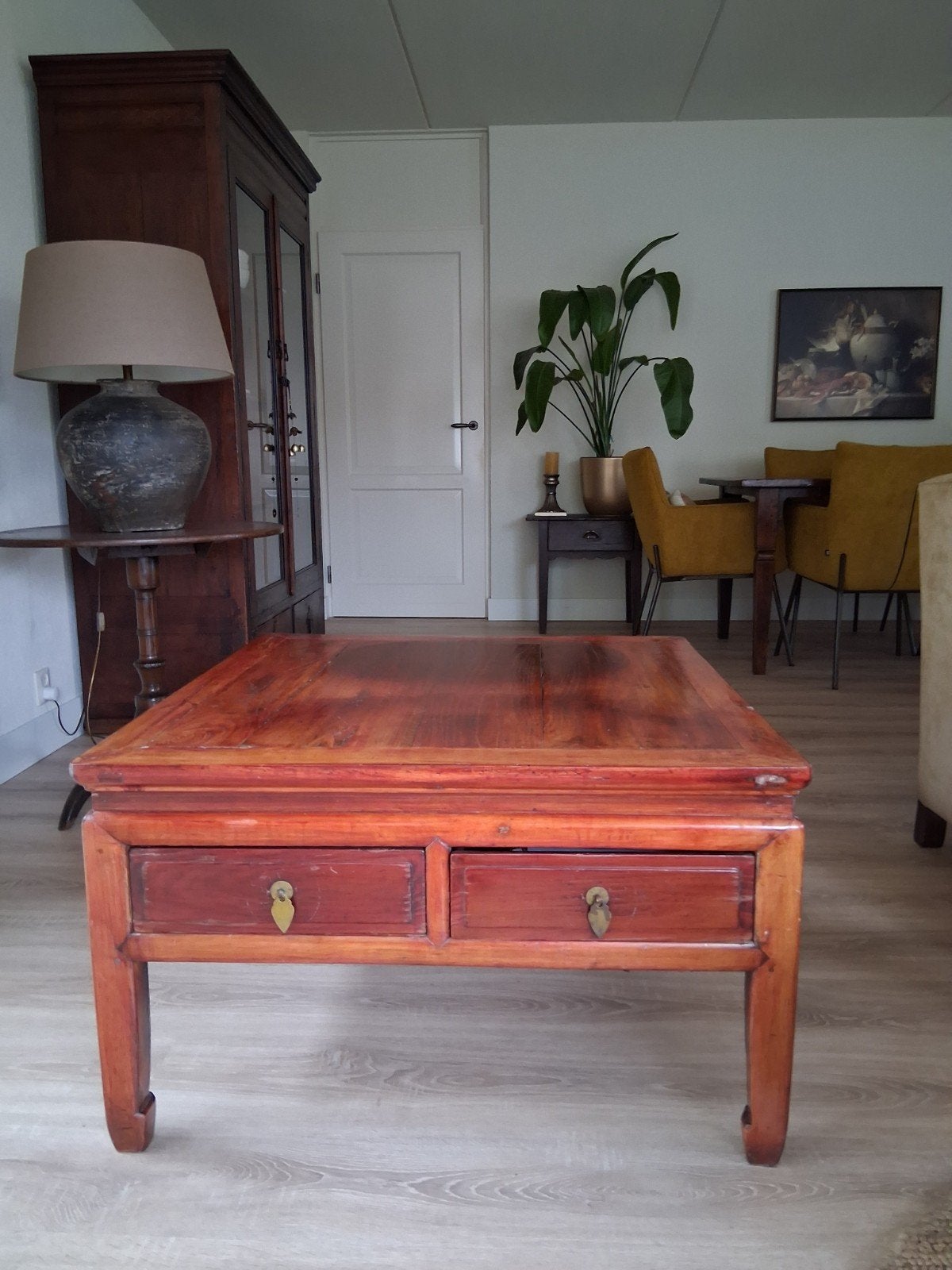 Chinees tafeltje, Ophalen, Gebruikt, 50 tot 100 cm, Vierkant