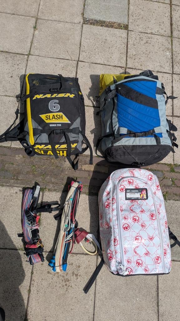 Naish slash 6m, Rrd religion 4m, Ozone Edge 13m en 2 barren, Watersport en Boten, Kitesurfen, Geen board, Ophalen