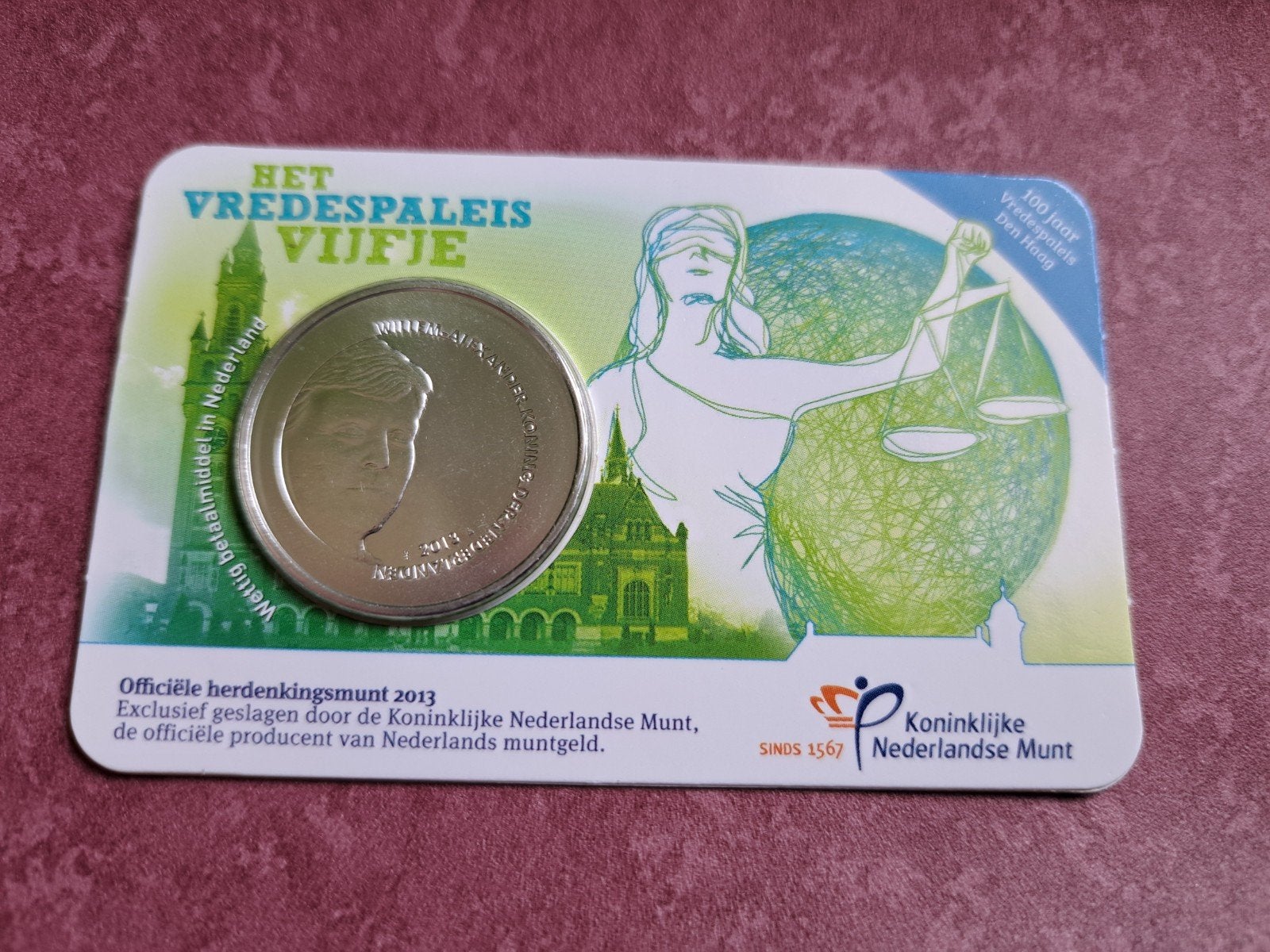 5 euro coincard Vredespaleis Vijfje 2013, Ophalen of Verzenden, Euro's