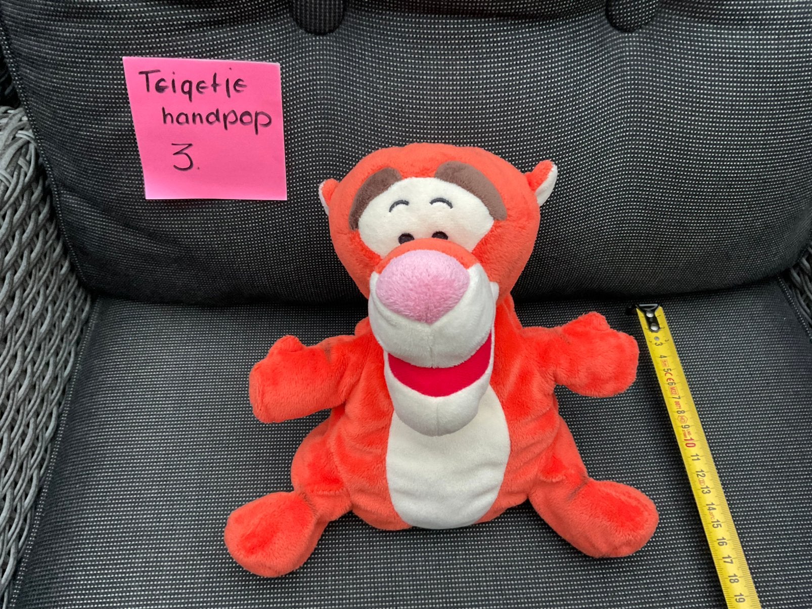 Zgan, niet kapot, Disney Teigetje pluche handpop, Ophalen, Overige figuren, Zo goed als nieuw, Knuffel