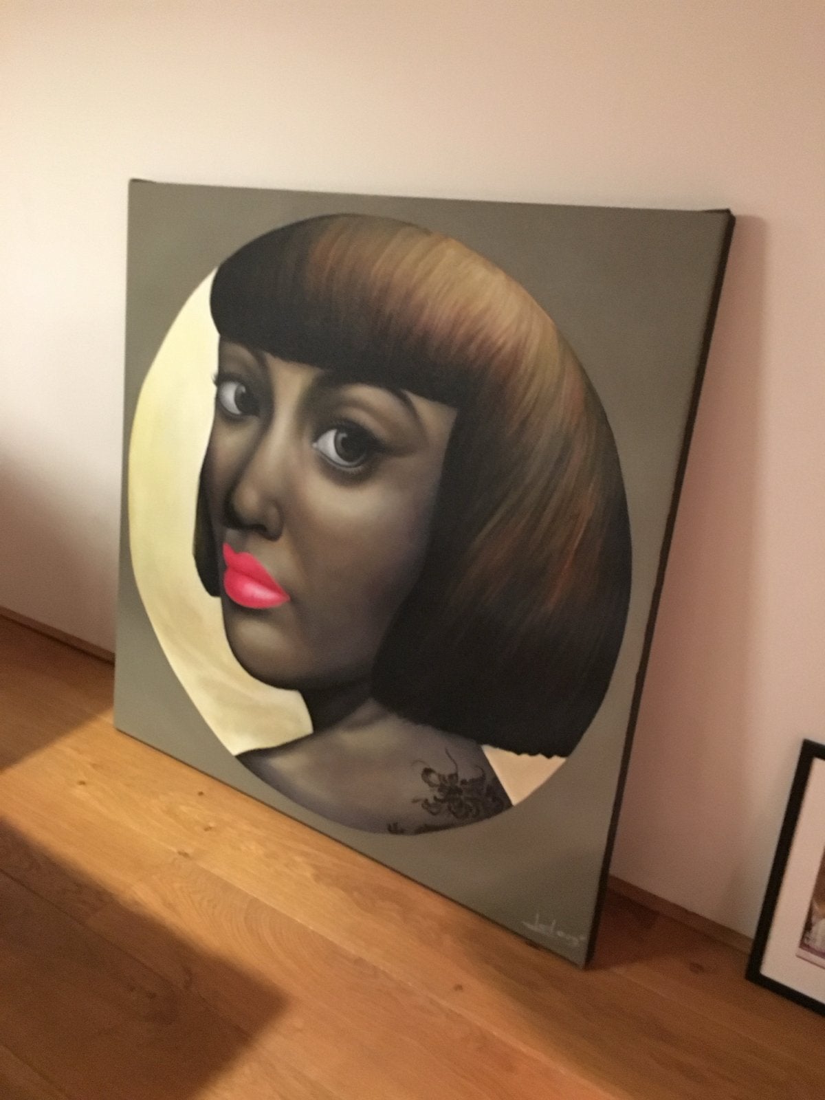 Schilderij Aziatische vrouw - Kunstenaar DEM, Ophalen, Handgeschilderd, Olieverf, Portret