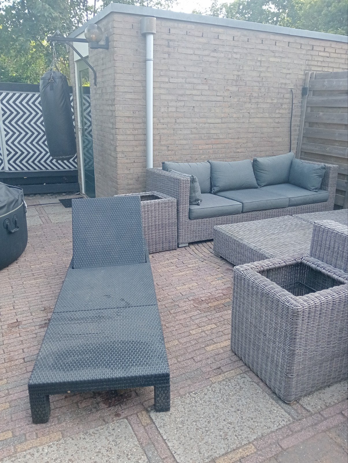 Ligbed Alberti zwart, Ophalen of Verzenden, Gebruikt, Wicker