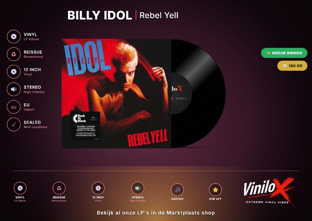 Billy Idol – Rebel Yell | LP, Originele persing, Ophalen of Verzenden, 12 inch, Nieuw in verpakking