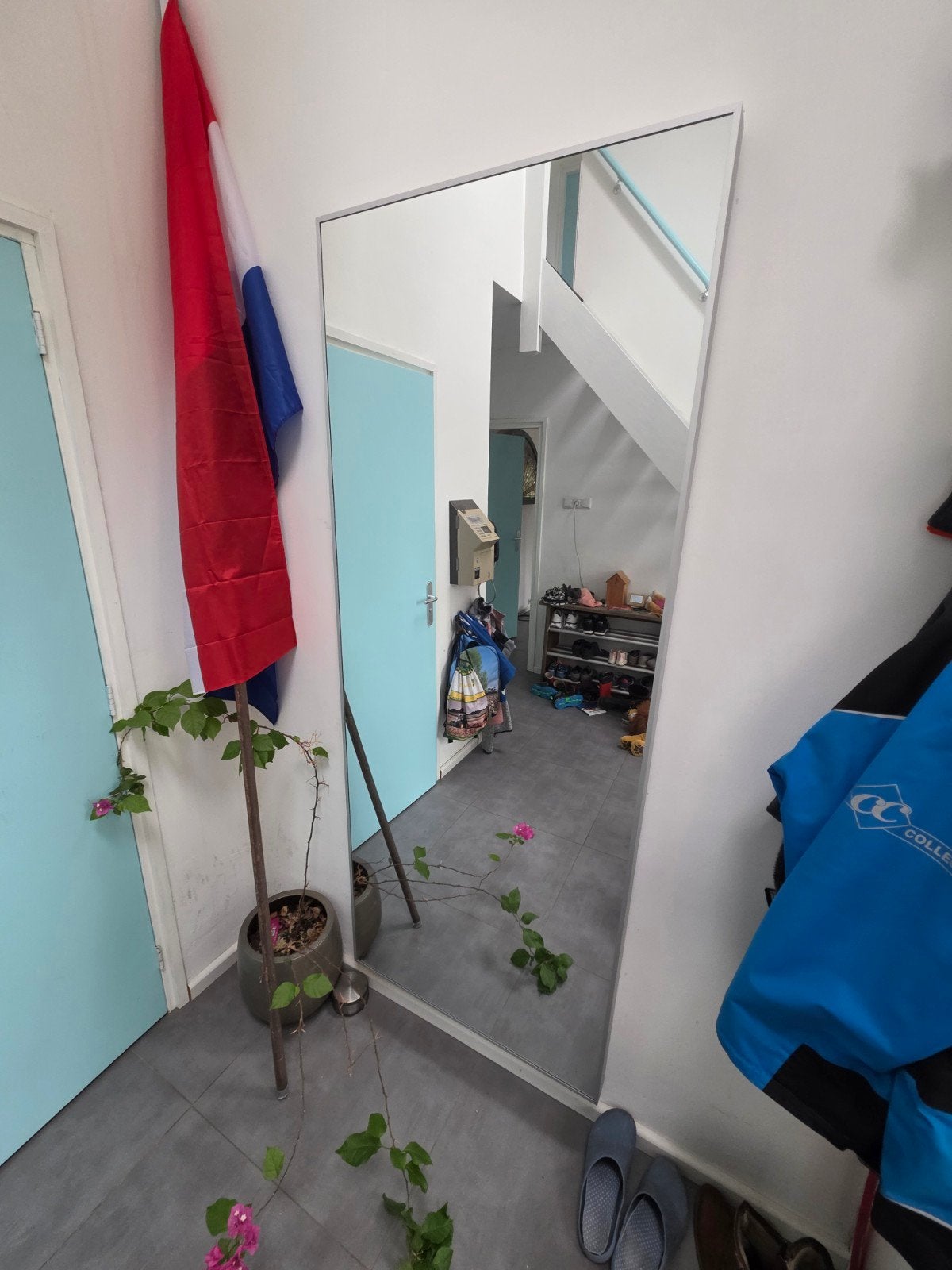 IKEA Hovet spiegel met aluminium frame, Ophalen, Rechthoekig, 50 tot 100 cm, 150 tot 200 cm