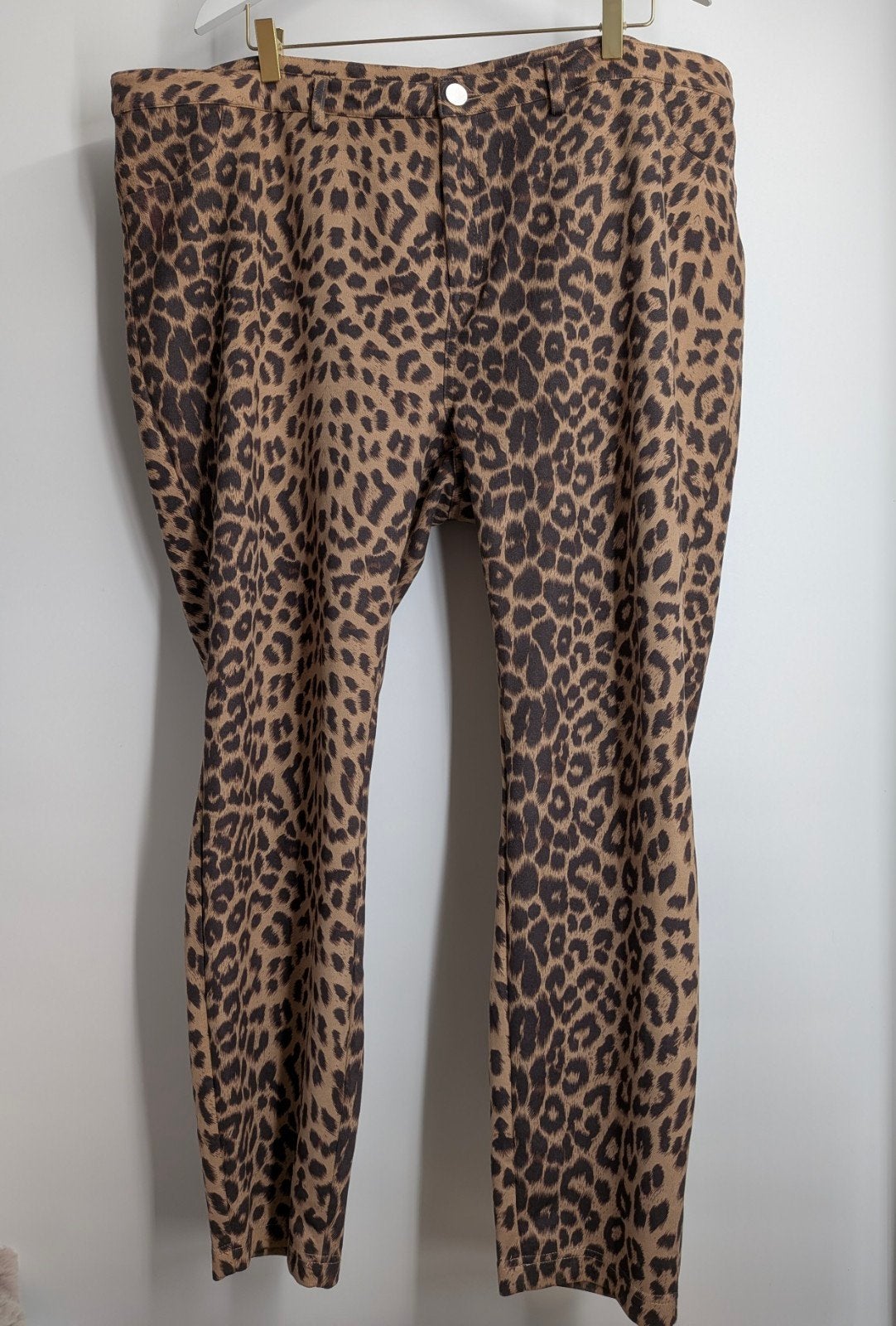 MS mode panterprint broek maat 52 (2993*), Bruin, Ms mode, Ms mode, Maat 46/48 (XL) of groter