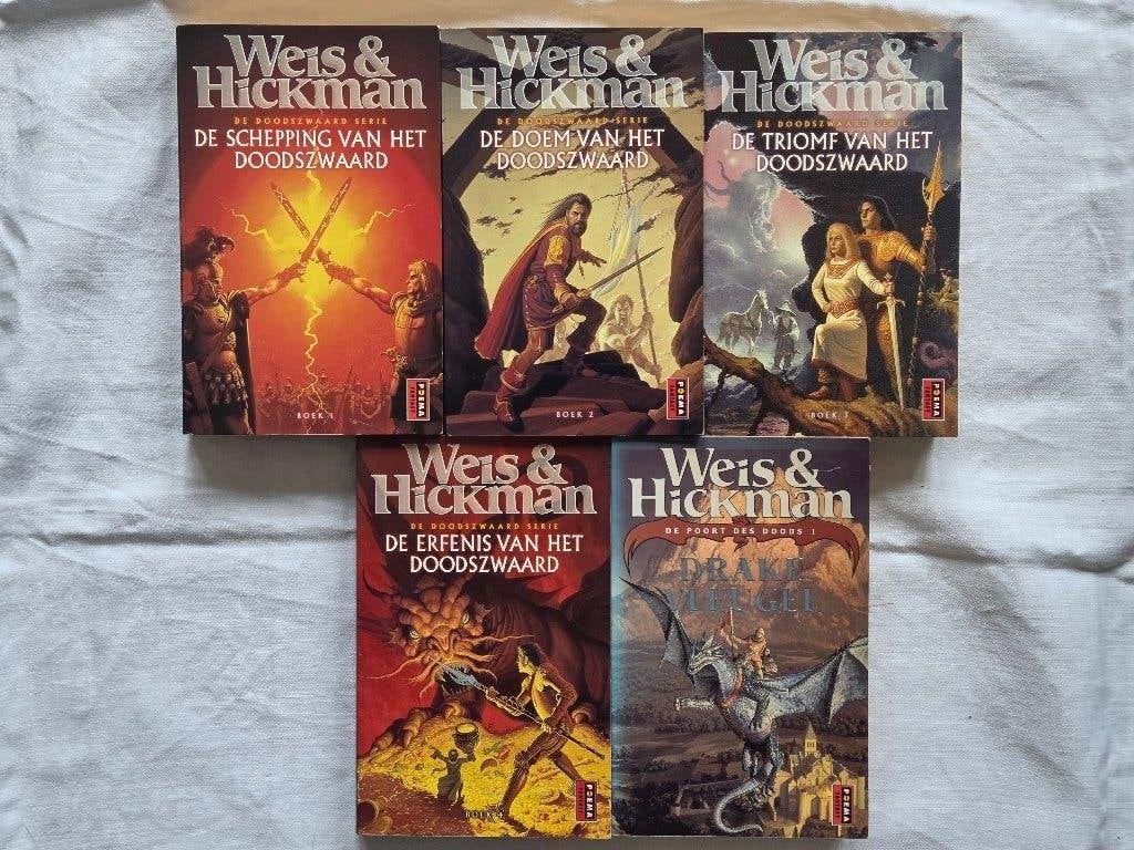 Fantasy 2: Weis&Hickman, De Doodszwaard serie (4) + Poort., Boeken, Fantasy, Gelezen, Ophalen of Verzenden