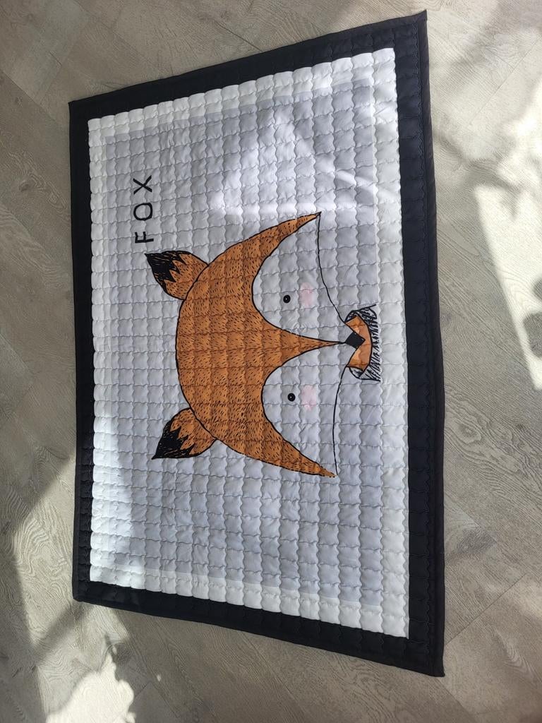 Schattig vossen dekentje/speelkleed voor baby of kind, Jongetje of Meisje, Wit, Ophalen of Verzenden, Deken of Dekbed