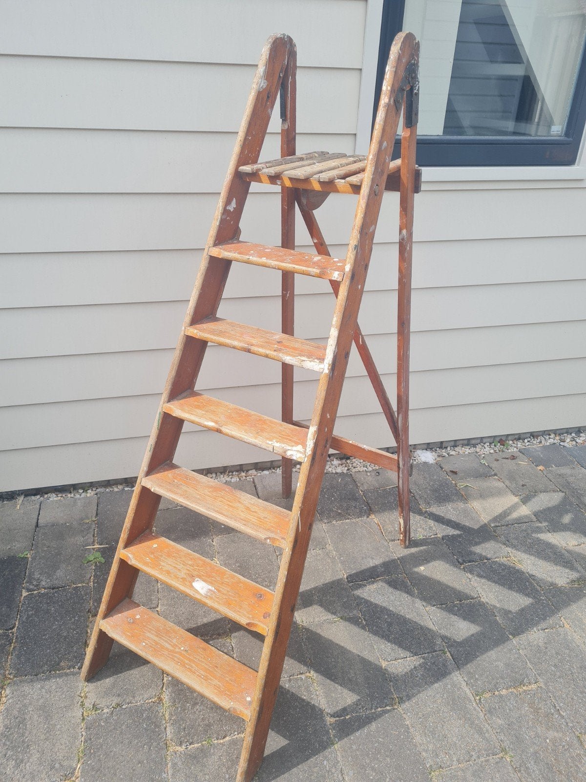 Houten schilderstrap, Doe-het-zelf en Verbouw, Ladders en Trappen, Ophalen, Minder dan 2 meter