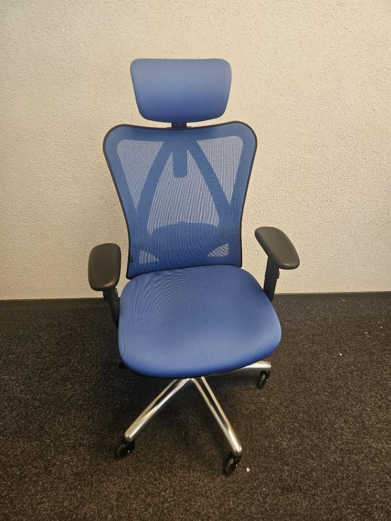 Ergonomische Bureaustoel – OfficeSense OS1000 (Blauw), Ophalen, Blauw, 4879AK, Zo goed als nieuw