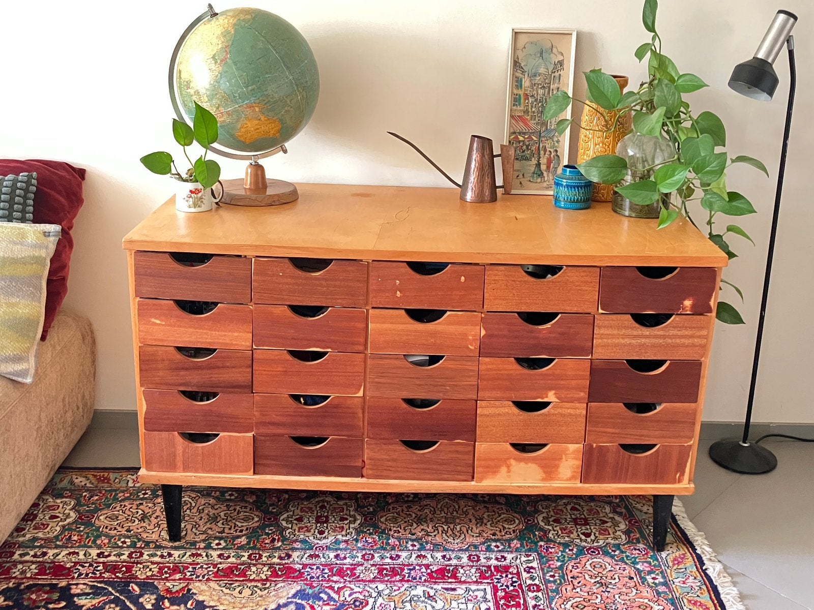 Unieke vintage ladenkast / dressoir, Huis en Inrichting, Ophalen, Gebruikt, 100 tot 150 cm, 5 laden of meer