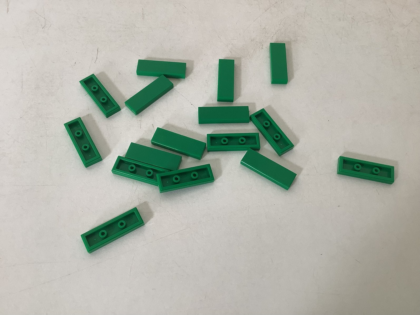 Lego tegel 1x3 groen, Ophalen of Verzenden, Gebruikt, Losse stenen, Lego