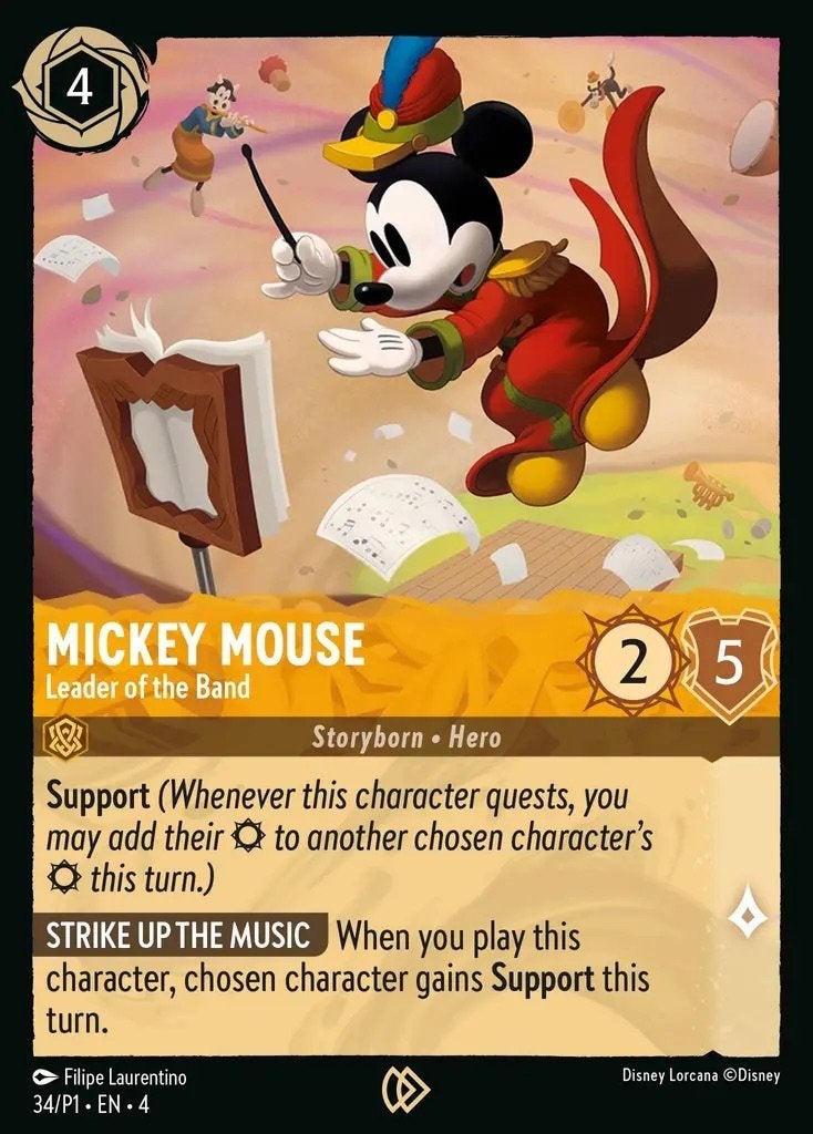 Disney Lorcana - Ursula's Return - 34/P1 - Mickey Mouse, Ophalen of Verzenden, Nieuw, Losse kaart