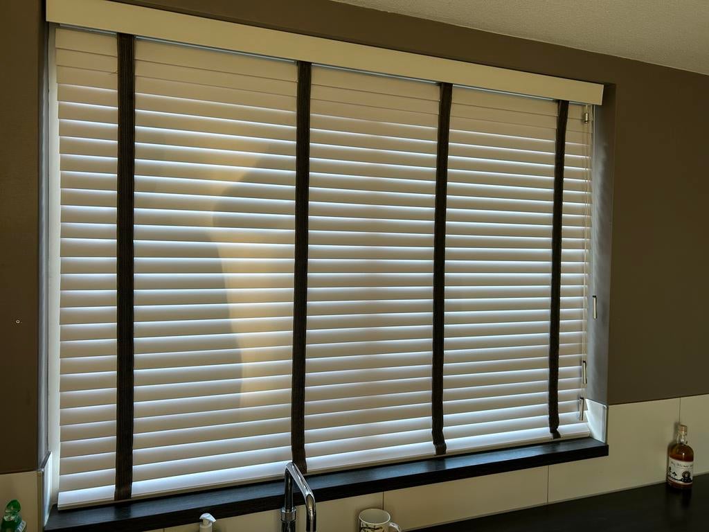 Luxaflex houten jaloezieën 50 mm wit - 170x130 cm, Huis en Inrichting, Ophalen, 150 tot 200 cm, Zo goed als nieuw, Wit