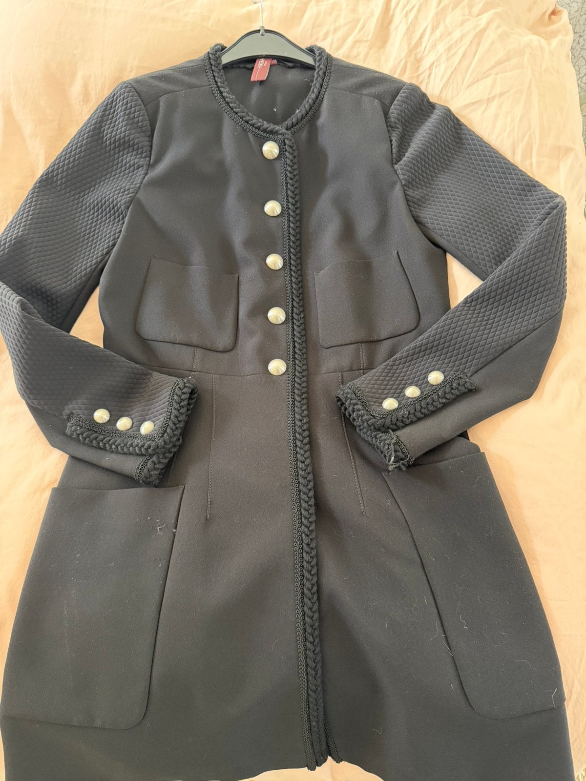 Prachtige Zwarte HIGH Tussenjas/Mantel maat 38, Kleding | Dames, Ophalen of Verzenden, Zo goed als nieuw, Maat 38/40 (M), Zwart
