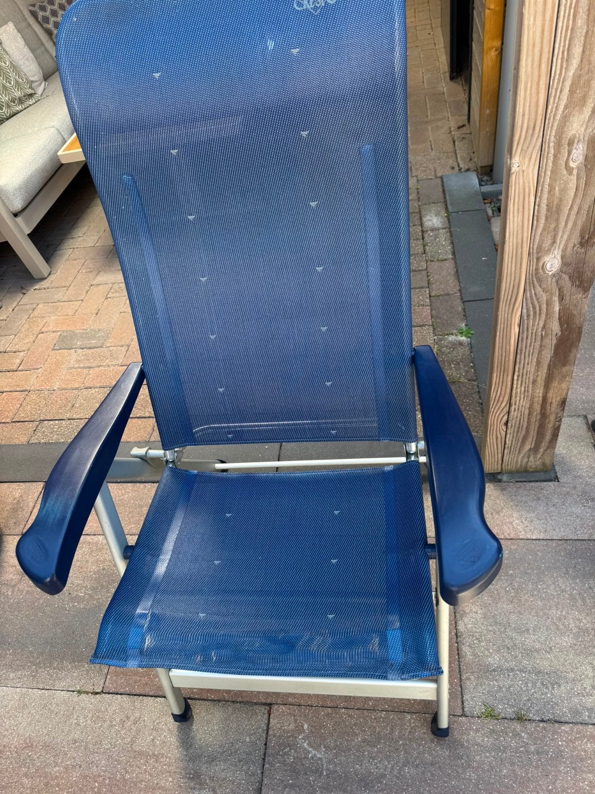 Crespo Campingstoel - Blauw, Comfortabel en Verstelbaar, Ophalen, Gebruikt, Campingstoel