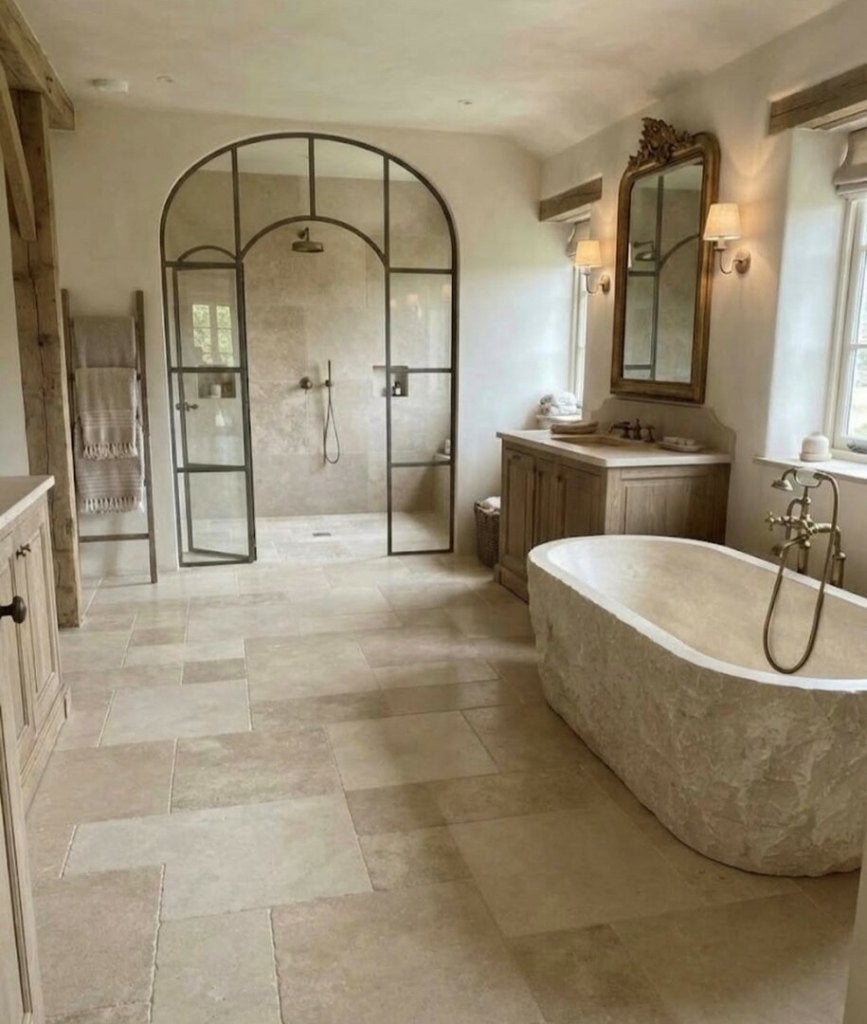 Bourgondische dallen vloer Dordogne Beige, Parket, 75 m² of meer, Beige, Nieuw