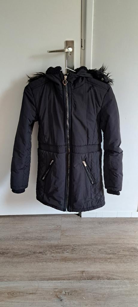 Zwarte winterjas Coolcat met bontkraag - goede staat, Ophalen, Zwart, Coolcat, Maat 34 (XS) of kleiner
