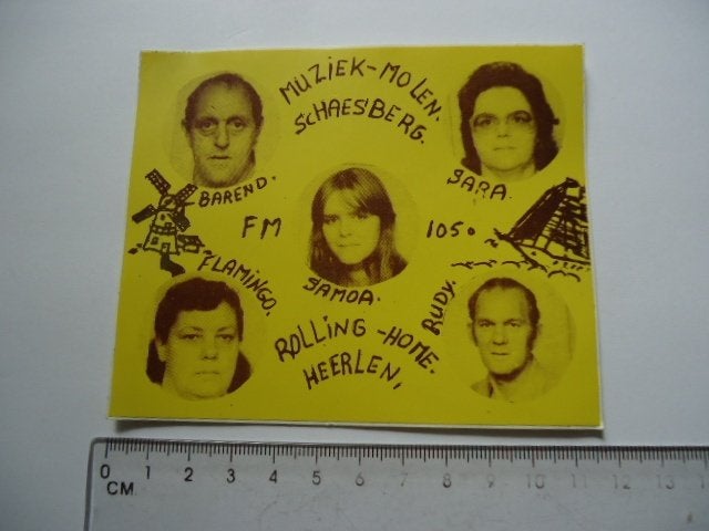 sticker oud Heerlen Schaesberg piraat piraten radio muziek, Verzenden, Zo goed als nieuw, Bedrijf of Vereniging