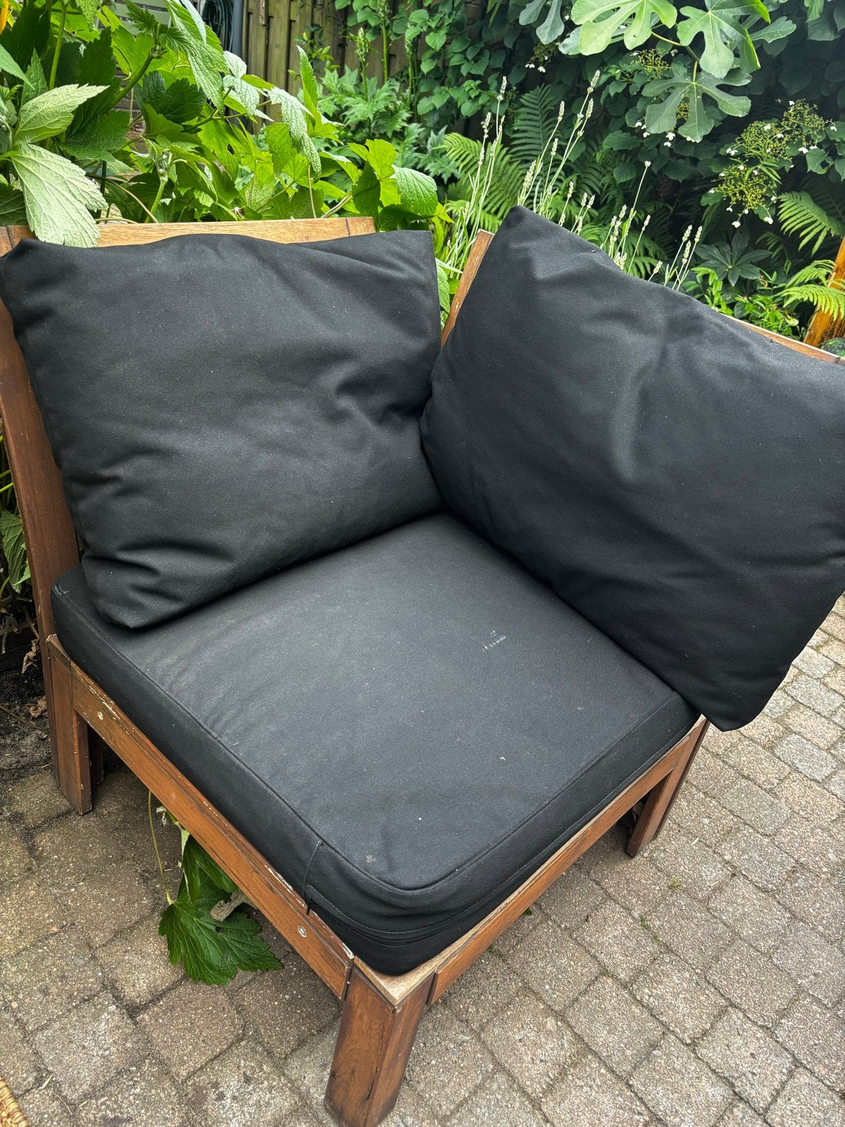 Zit KUSSENS en HOEZEN voor IKEA loungebank buiten, Ophalen, Gebruikt, Textileen
