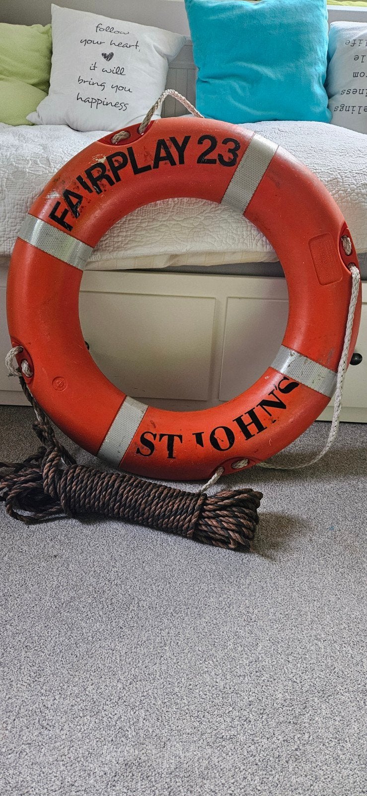 Originele FAIRPLAY 23 reddingsboei, Watersport en Boten, Ophalen, Gebruikt