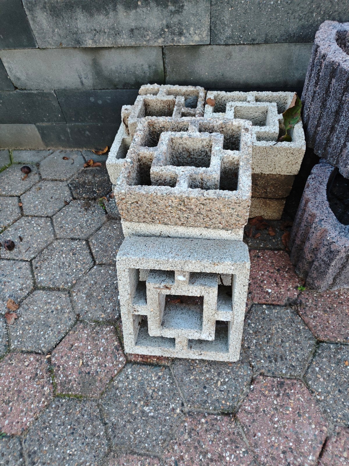 10 Betonnen stapelblokken/patioblokken voor tuin, Ophalen, Gebruikt, Overige typen, Minder dan 5 m²