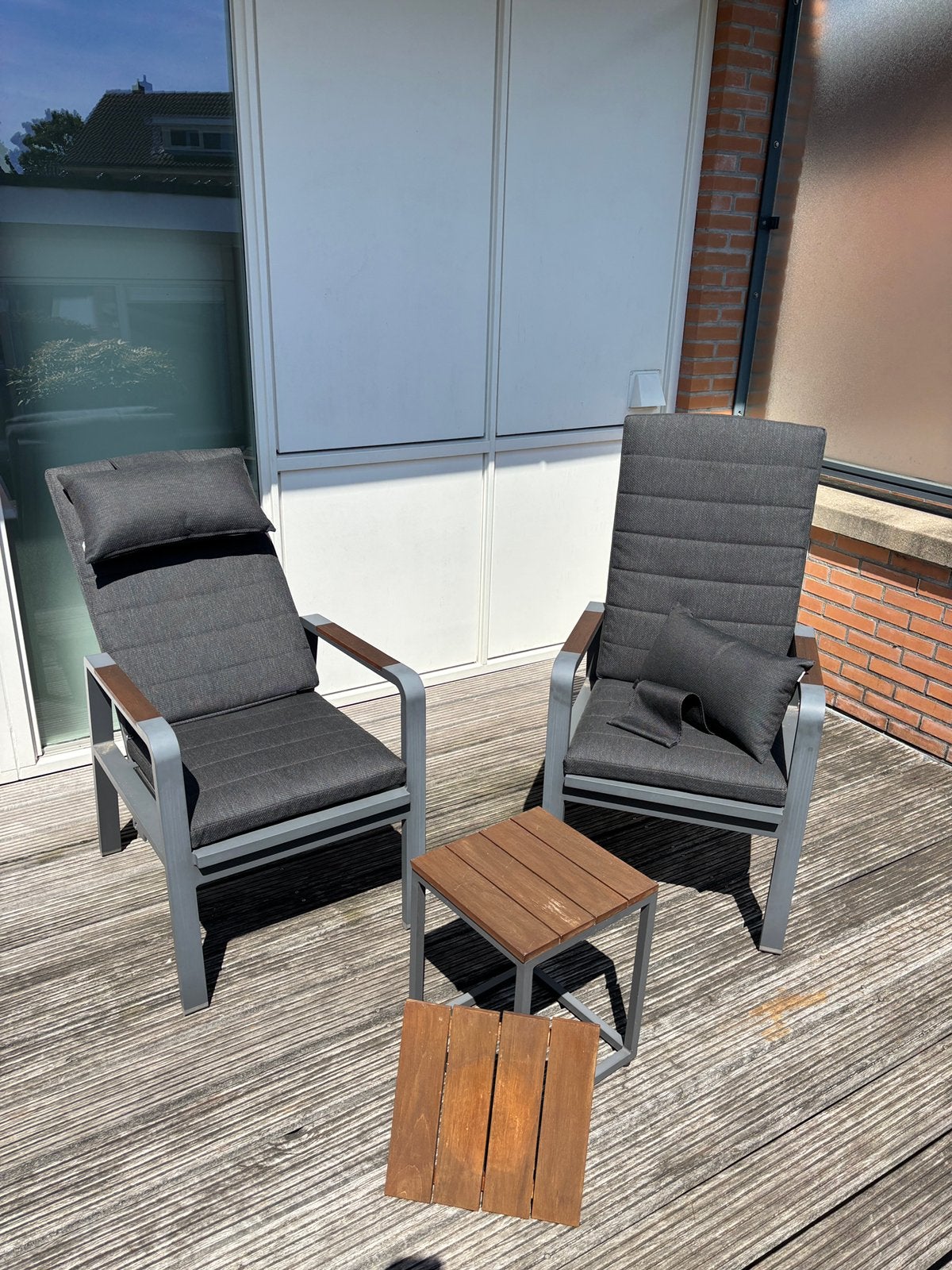 Luxe set tuinstoelen en tafel, Tuin en Terras, Tuinsets en Loungesets, Ophalen, Zo goed als nieuw