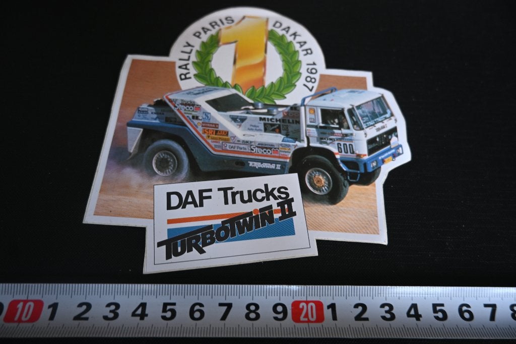 sticker EHV  DAF Trucks TurboTwin II Rally Paris Dakar 1987, Ophalen, Zo goed als nieuw