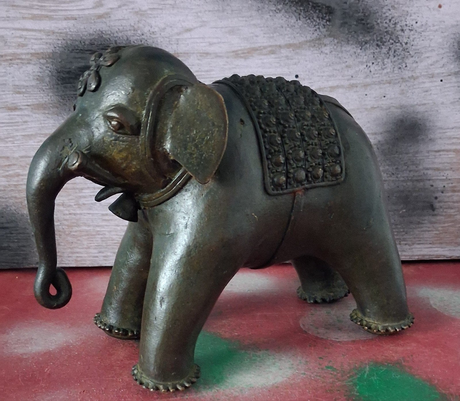Olifant.  Brons.  India.  Oud. 16/12 cm., Antiek en Kunst, Ophalen