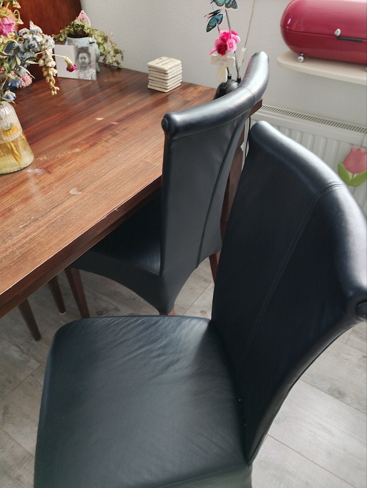 eethoek, Huis en Inrichting, Stoelen, Ophalen, Gebruikt, Leer, Vier