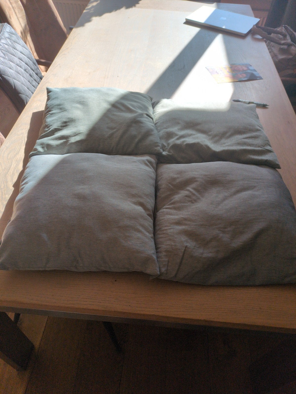 Set van 4 grijze kussens ikea, Ophalen, Inclusief binnenkussen, IKEA, Vierkant
