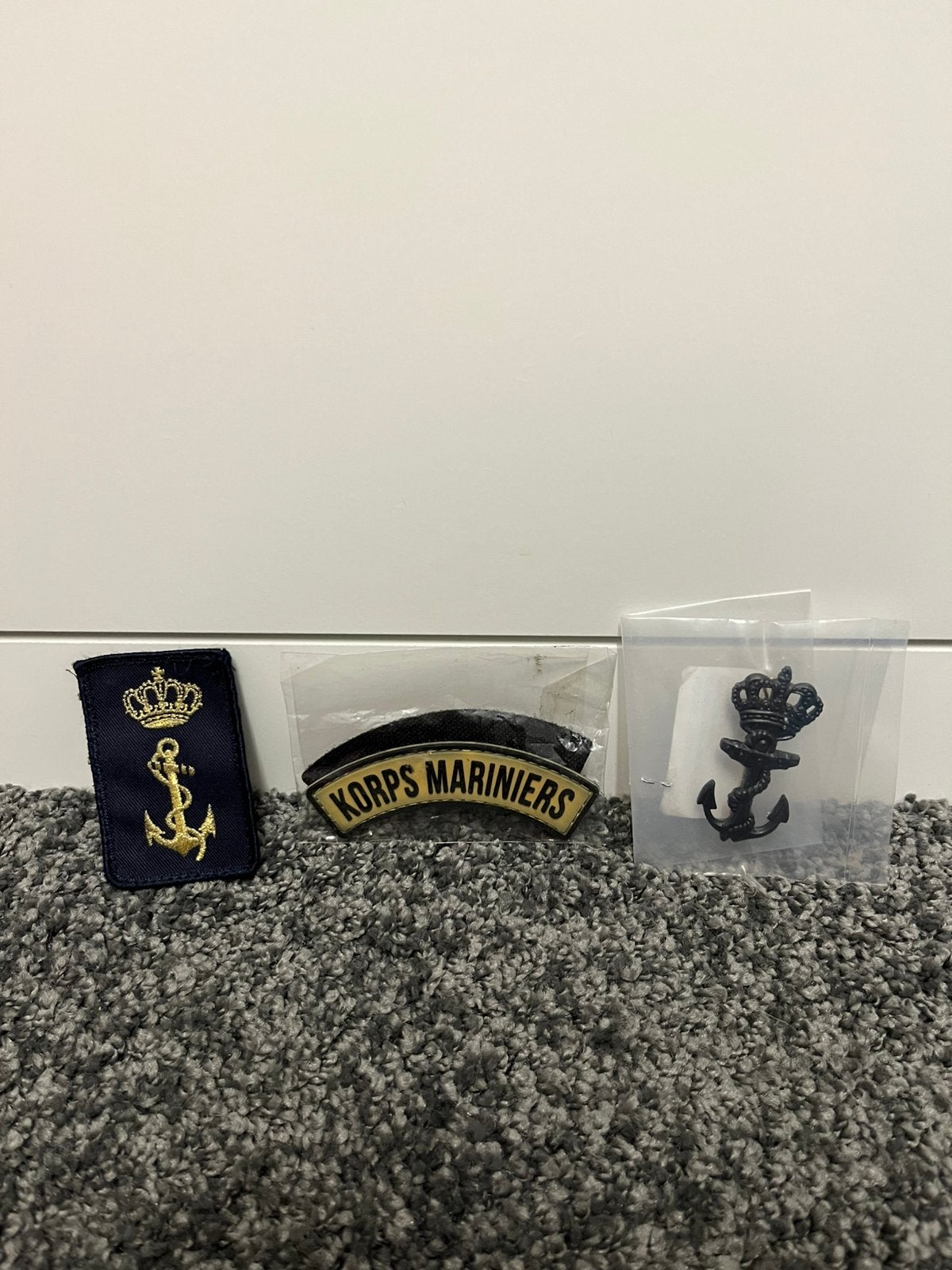 NL korps mariniers setje, Verzamelen, Militaria | Algemeen, Ophalen of Verzenden, Marine, Nederland, Embleem of Badge