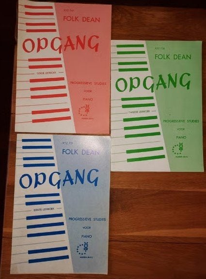 piano lesboeken--Folk Dean - opgang deel 1+ 2 +3, Muziek en Instrumenten, Bladmuziek, Gebruikt, Klassiek, Les of Cursus, Ophalen of Verzenden