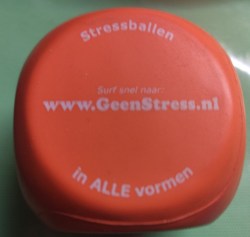 oranje  geen Stress dobbelsteen 6 cm reclame Multigift, Verzamelen, Ophalen of Verzenden, Overige typen
