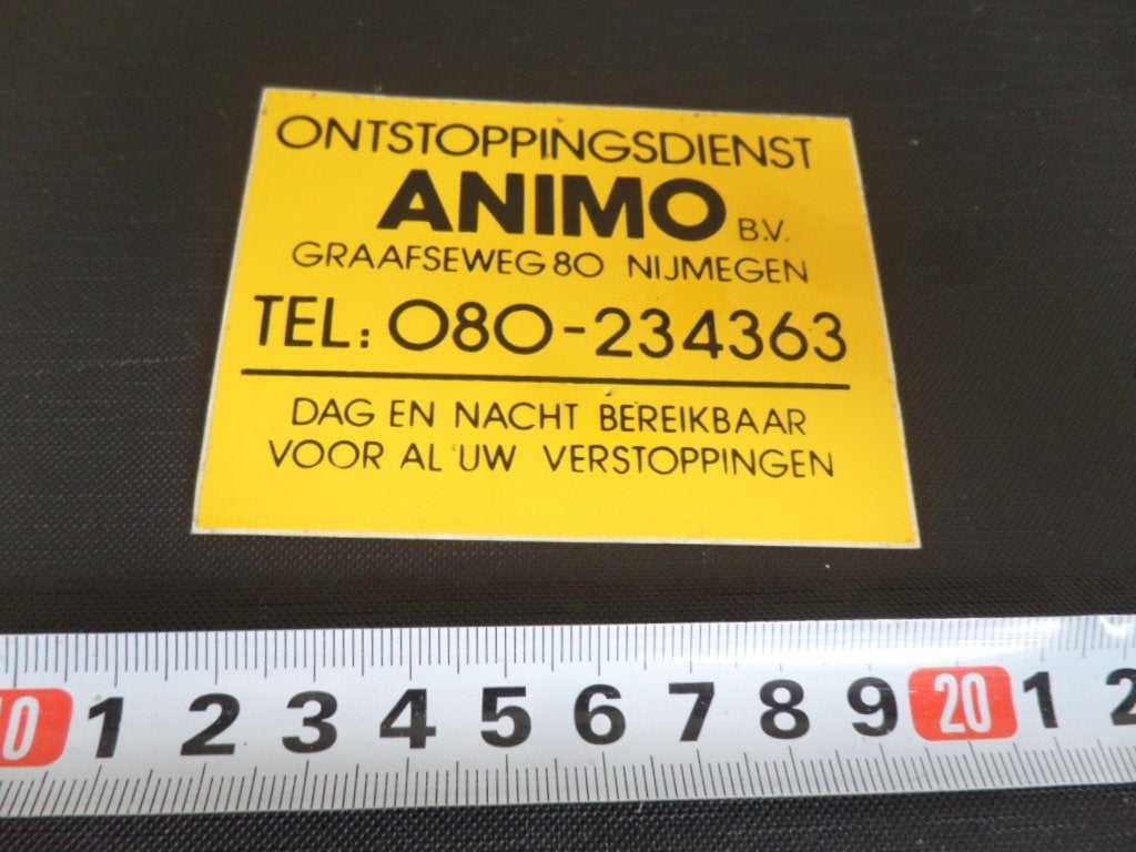 sticker nijmegen ontstoppingsdienst animo bv graafseweg 80, Verzamelen, Ophalen, Zo goed als nieuw