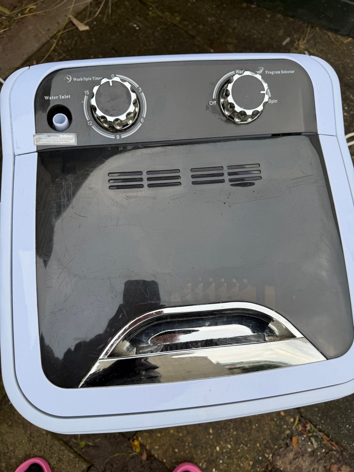 mini wasmachine met centrifuge 4.6kg kleine ruimtes campin, 4 tot 6 kg, Bovenlader, Ophalen of Verzenden, 85 tot 90 cm