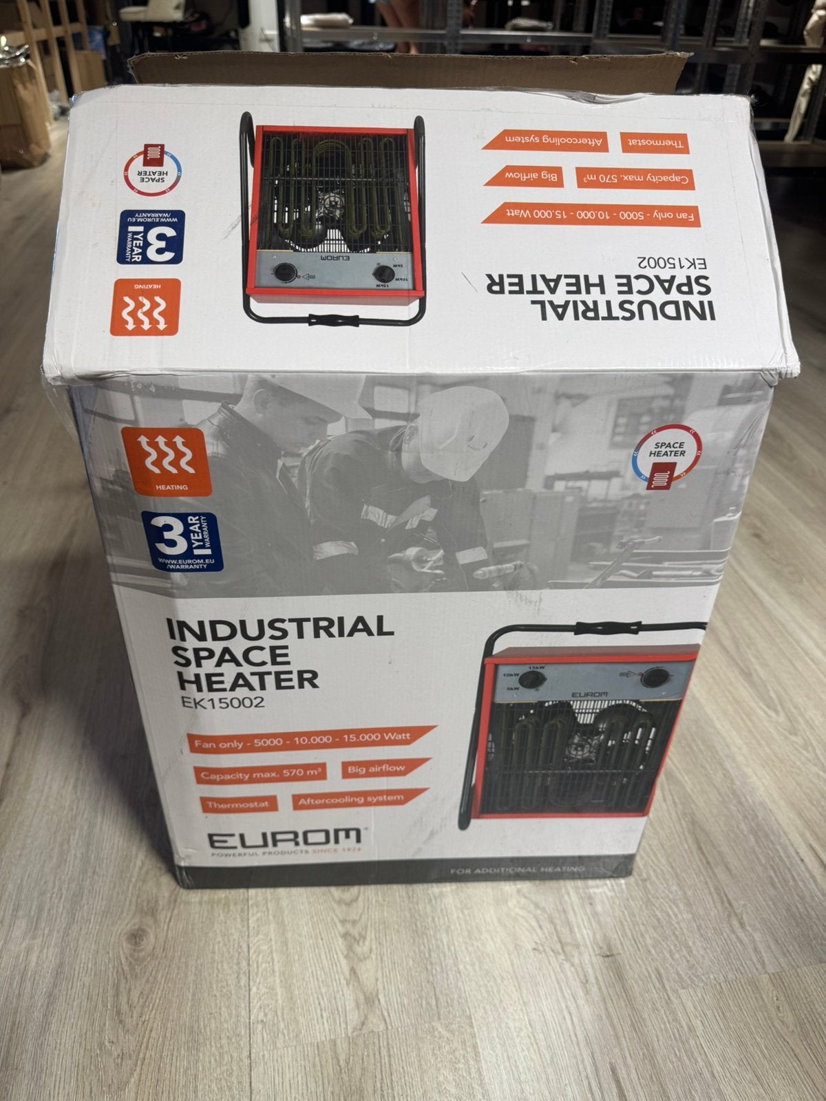 EUROM EK15002 Industriële Werkplaatskachel 15.000W (400V), Ophalen, Zo goed als nieuw, Elektrisch, Overige soorten
