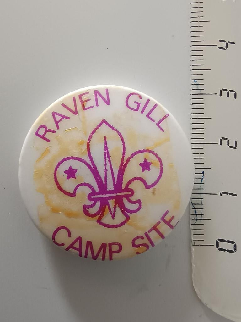 UK Scouting Raven Gill Camp Site Metal Pin Badge, Verzamelen, Ophalen of Verzenden, Zo goed als nieuw, Overige onderwerpen, Button