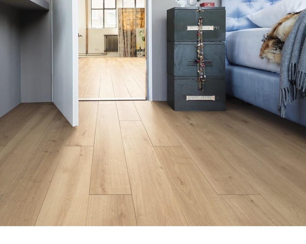 XXL Pvc click Natuur eik met geintegreerde ondervloer, 75 m² of meer, Beige, Nieuw, Ophalen of Verzenden