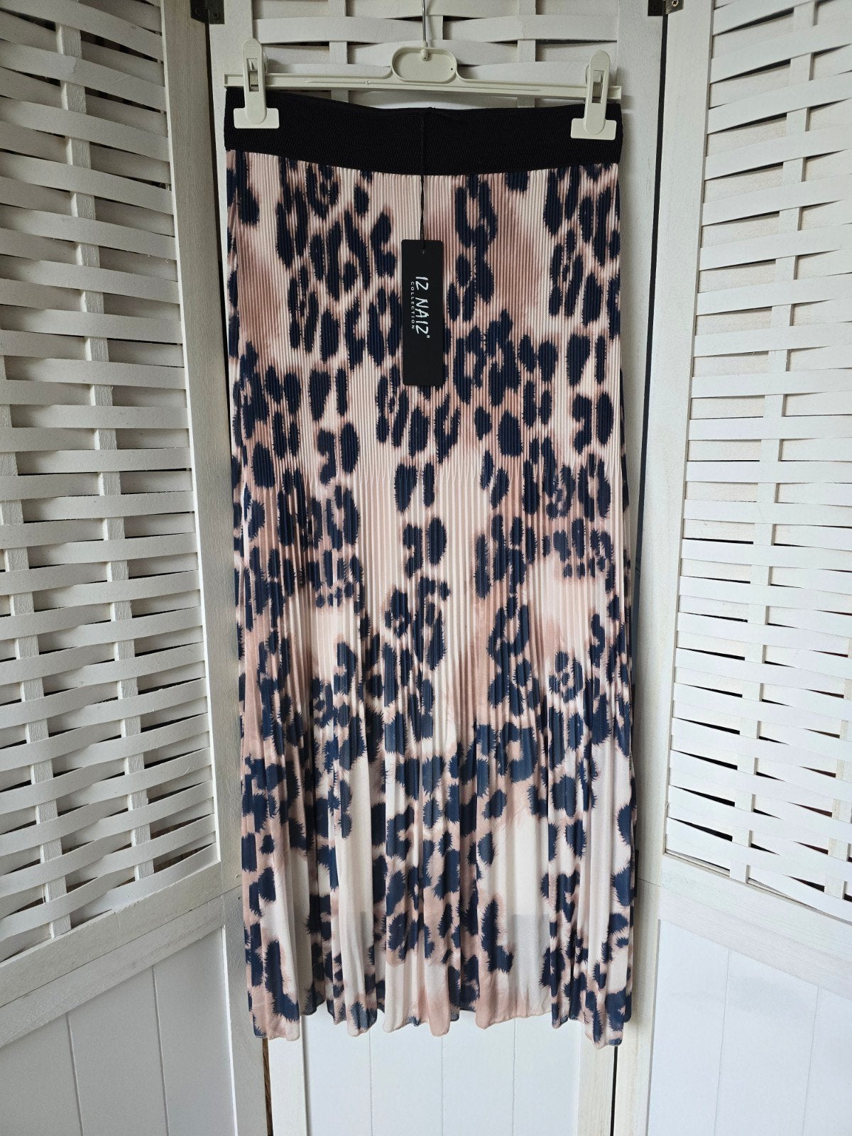 Nieuw iz naiz plisse panter 38 40 42, Kleding | Dames, Rokken, Maat 38/40 (M), Bruin, Nieuw, Ophalen of Verzenden