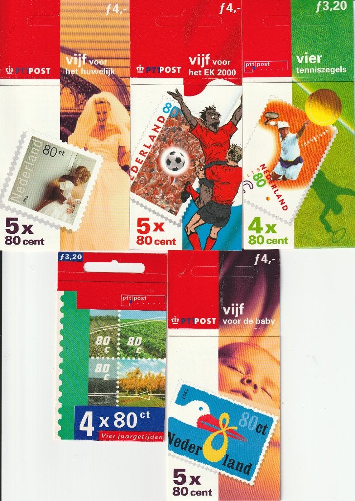 5 verschillende postzegelboekjes, Ophalen of Verzenden, Na 1940