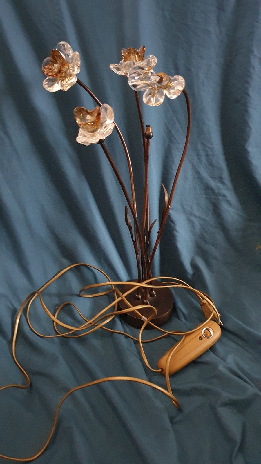 lamp met glazen bloemen, Ophalen of Verzenden