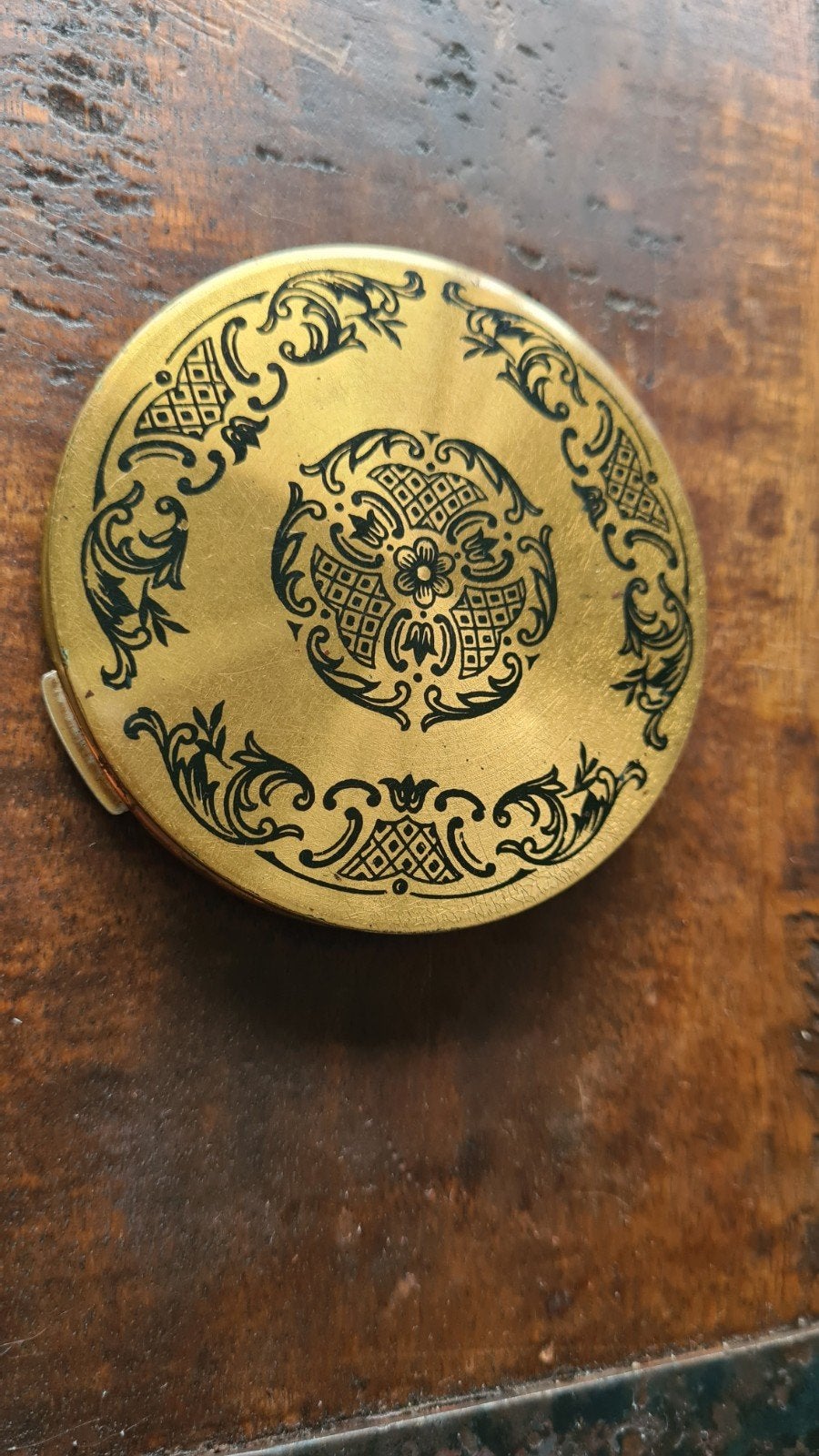 Vintage Stratton poederdoos met spiegel en puff, Ophalen of Verzenden, Gebruikt