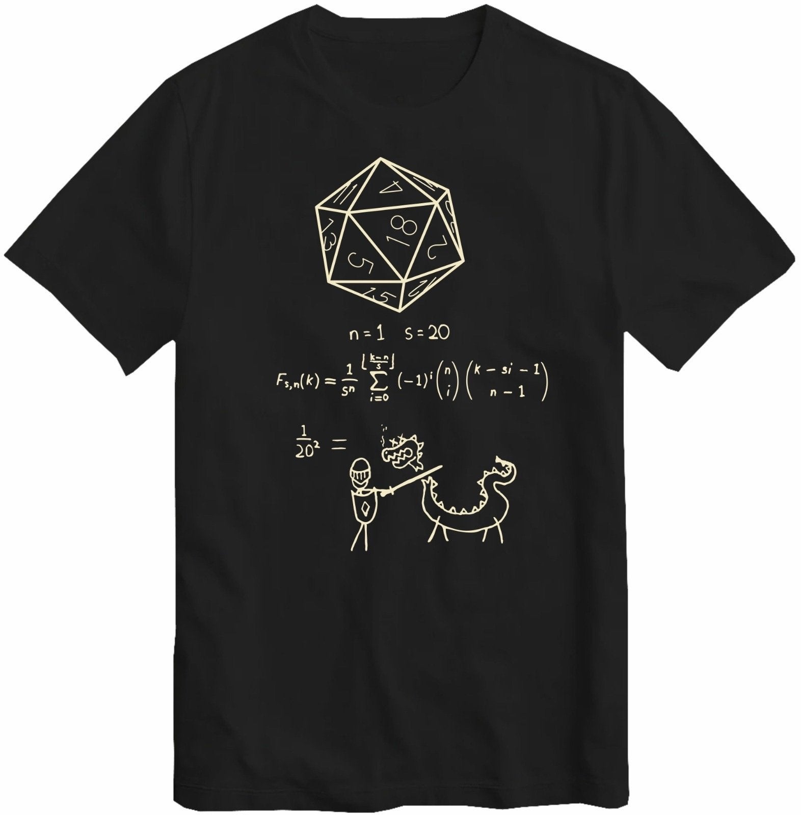 D20 dobbelsteen wetenschap T-shirt D&D Gamer Meme Cadeau, Kleding | Heren, Verzenden, Nieuw, Maat 52/54 (L), Zwart